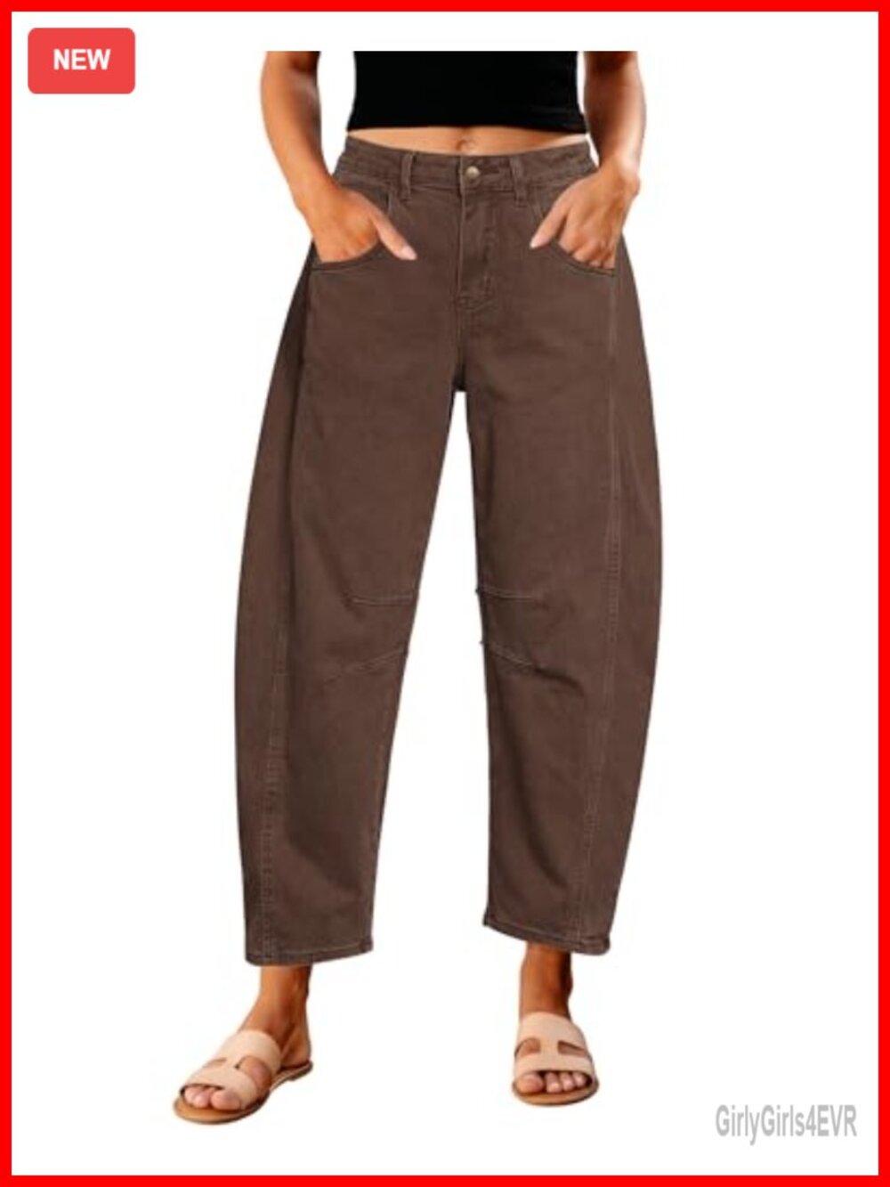 High Waist Barrel Leg Cropped Stretch Denim Jeans